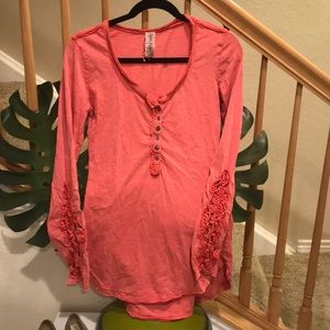 Free People Long Sleeve Lace Insert Henley